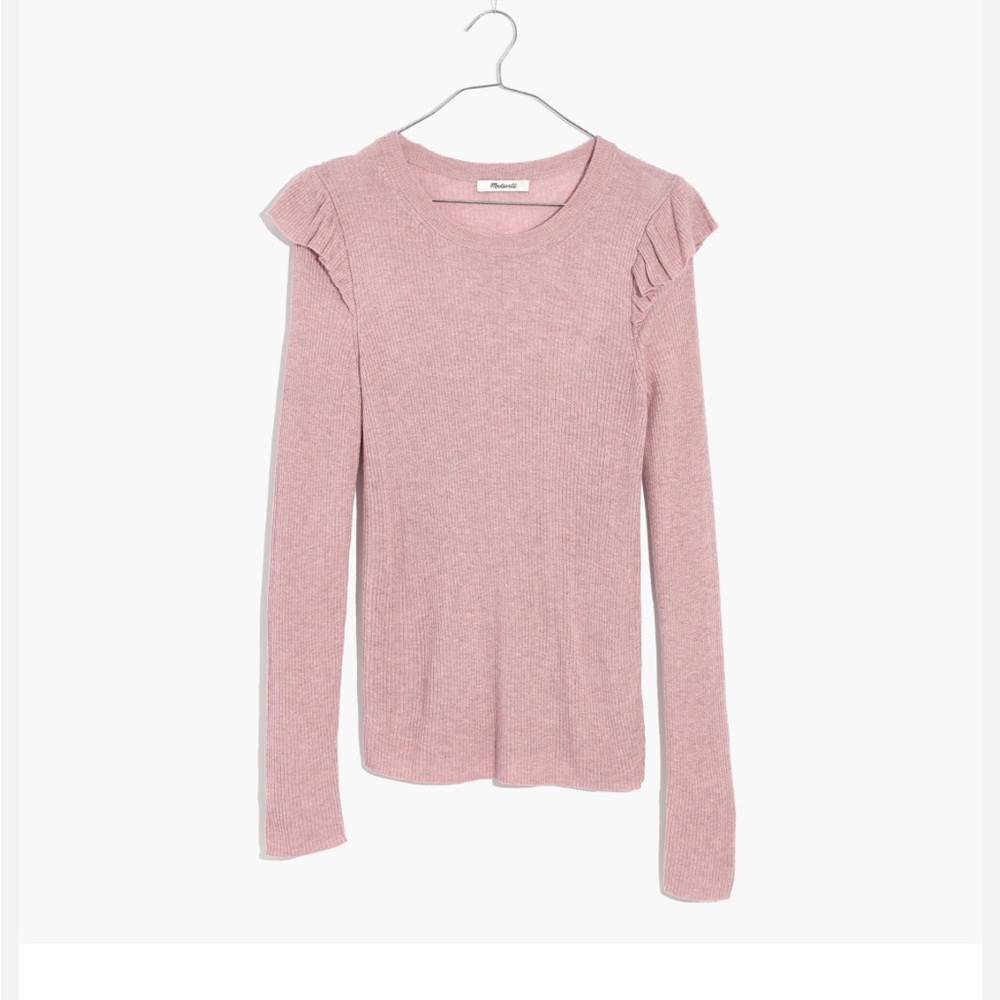 Madewell Ruffle-Sleeve Pullover Sweater Small